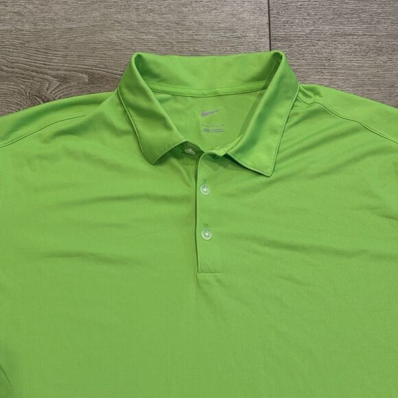 Nike Dri-Fit Golf Polo Lime Green Shirt Mens XL 637167-313 New Preppy Athletic - Picture 1 of 6